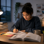 Student studying with focus and maintaining consistent study habits