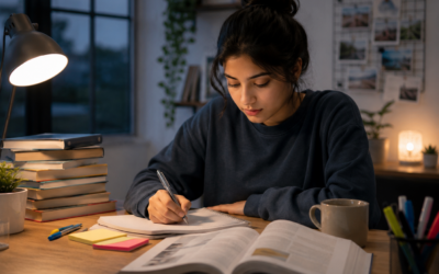 Student studying with focus and maintaining consistent study habits